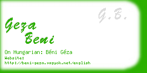geza beni business card